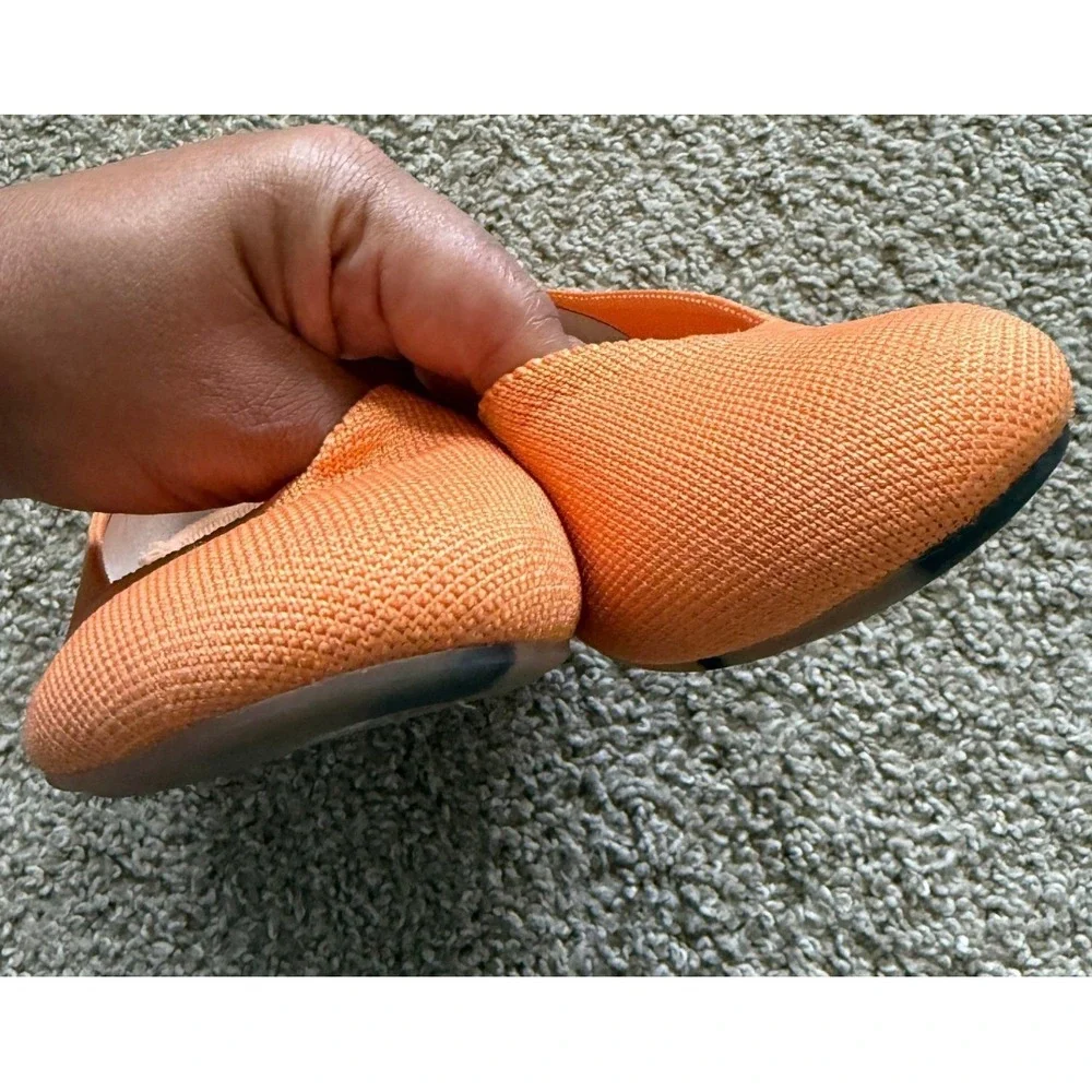 Rothy's Women's The Flat Tangerine Orange Round Toe Slip On Flats Size 8 Preppy